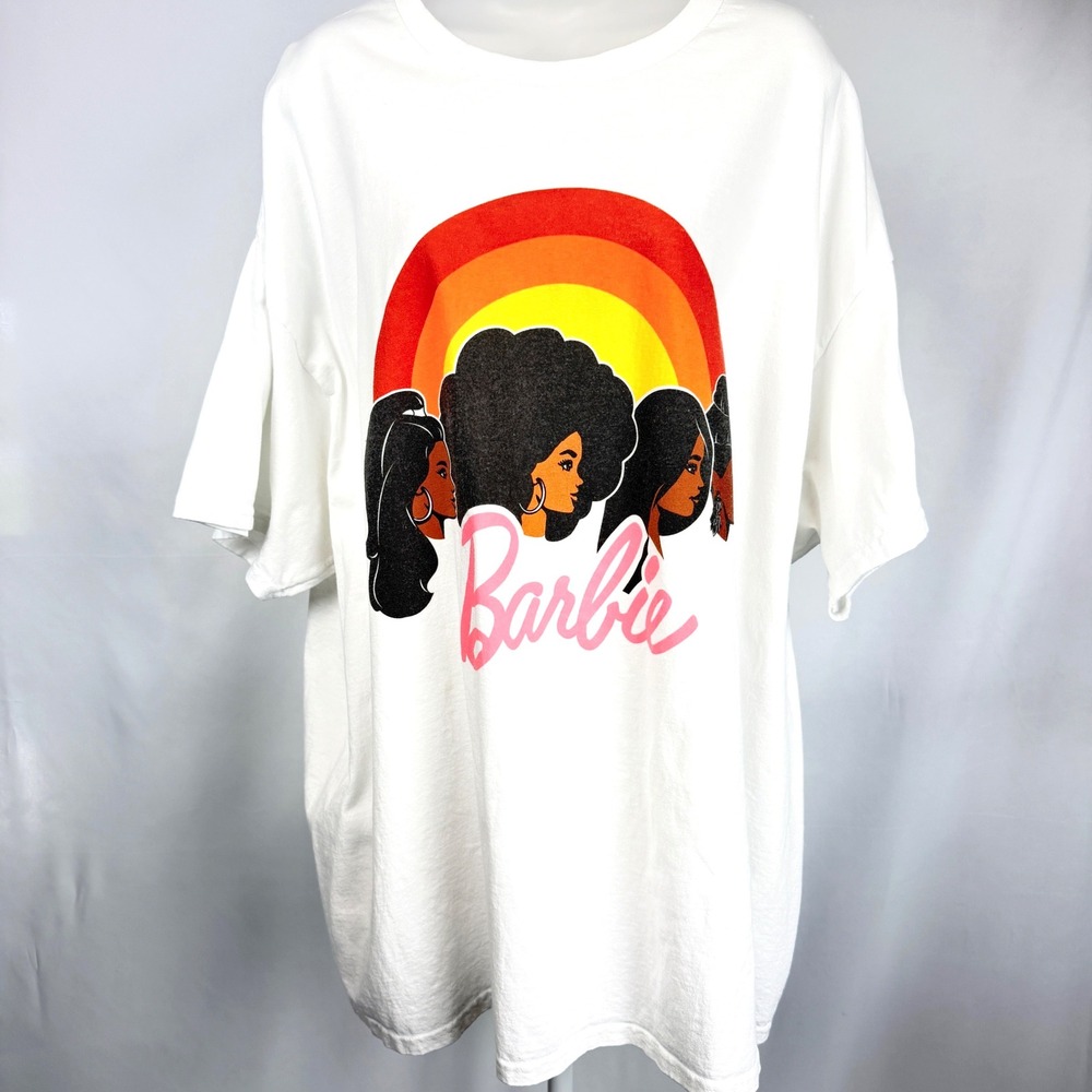 Barbie 3X White Retro Sunset Graphic Oversized Barbiecore Mattel Tee Mattel